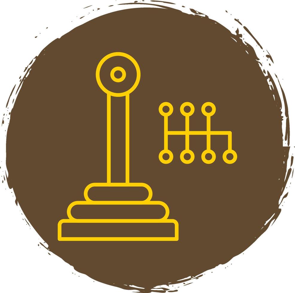 Gearshift Line Circle Yellow Icon vector