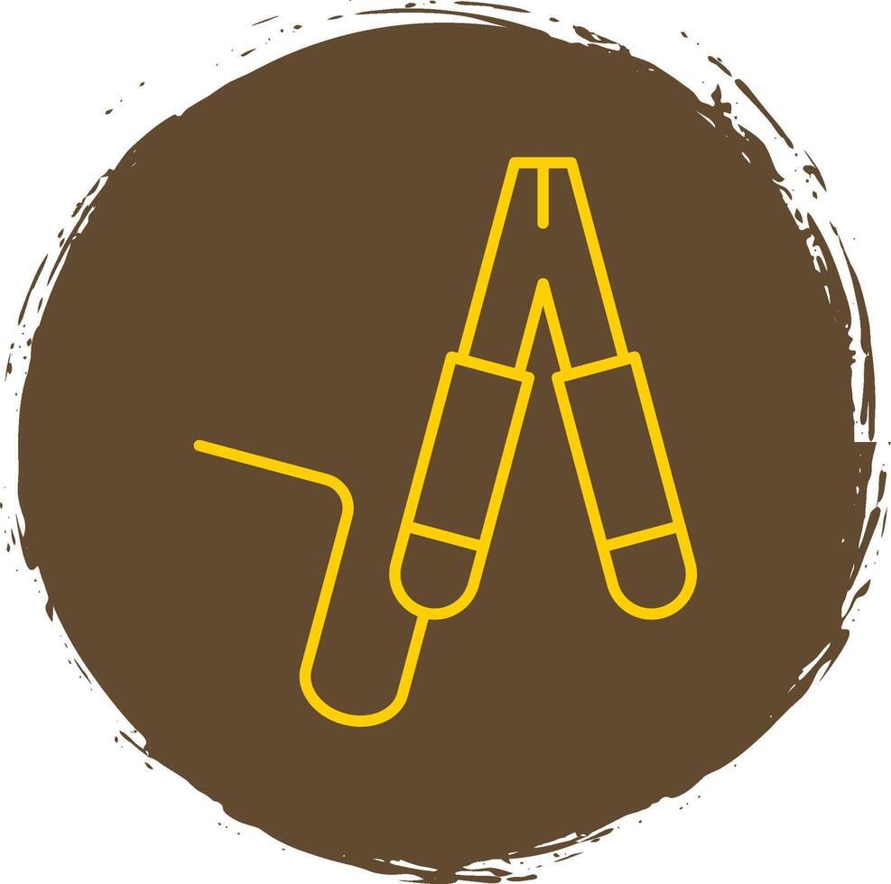 Jumper Line Circle Yellow Icon vector