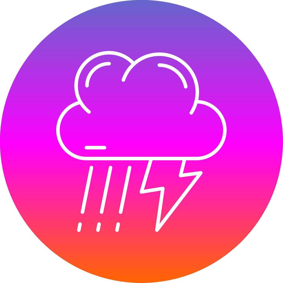 Thunder strom Line Gradient Circle Icon vector