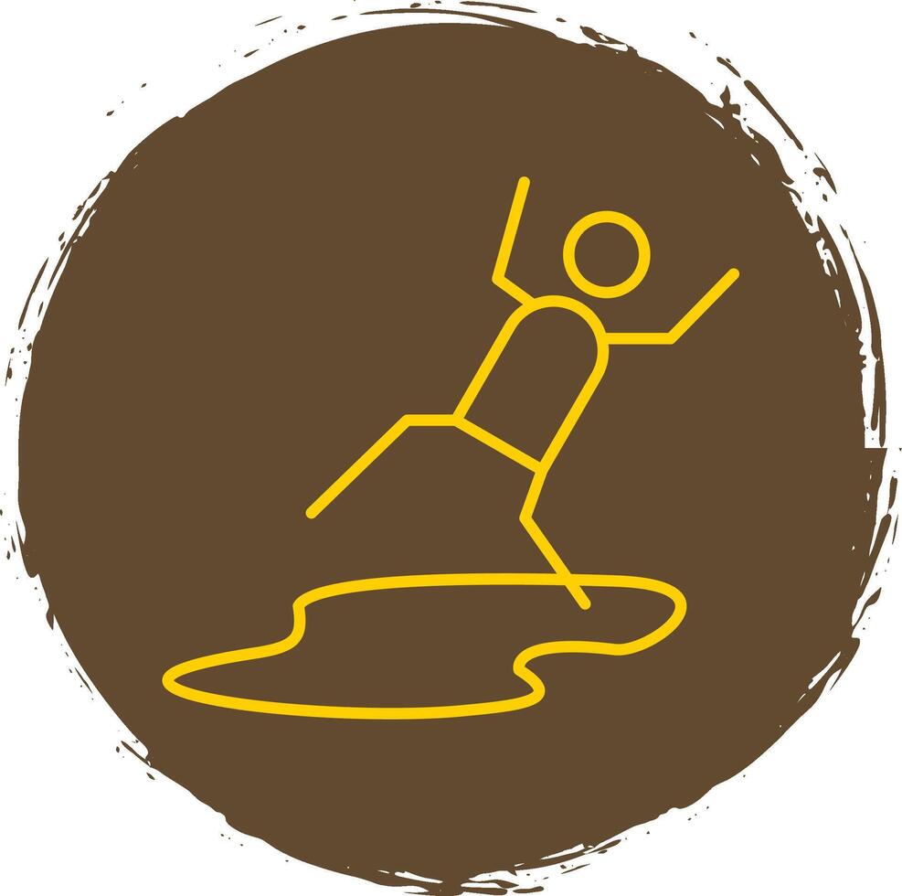 Slippery Line Circle Yellow Icon vector