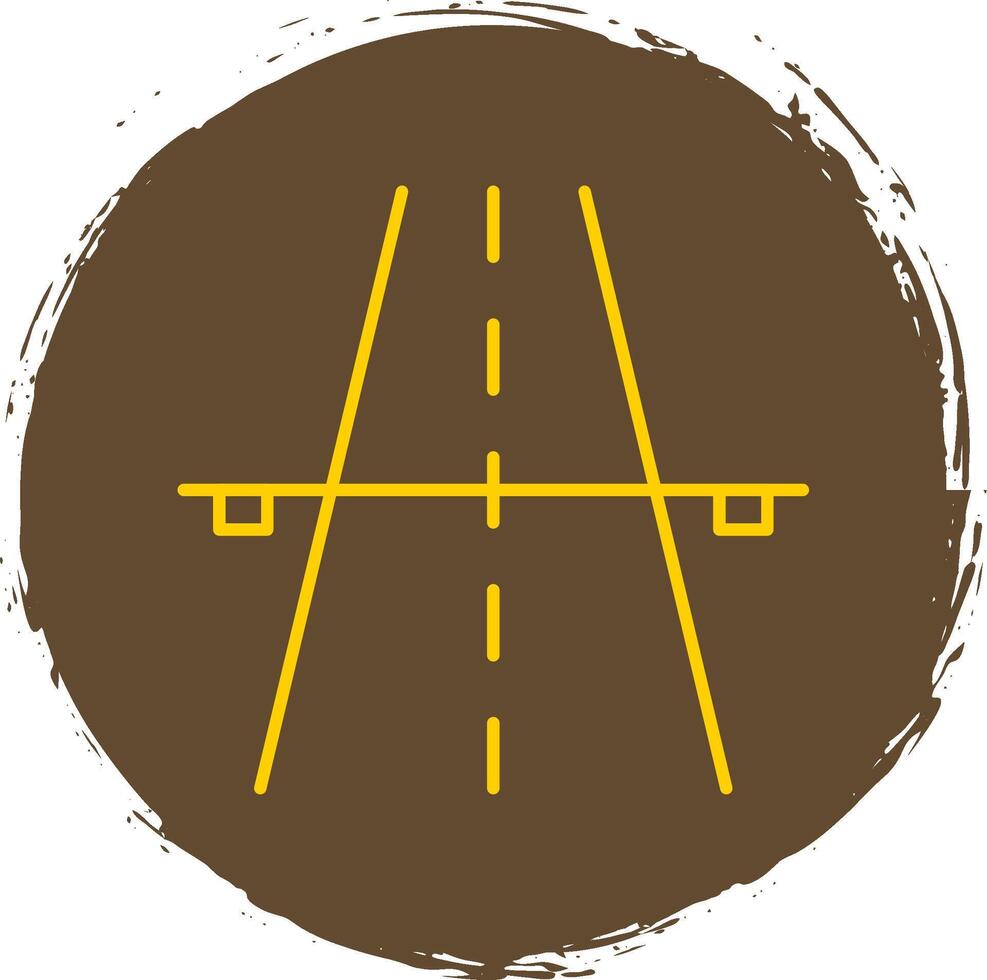 Highway Line Circle Yellow Icon vector