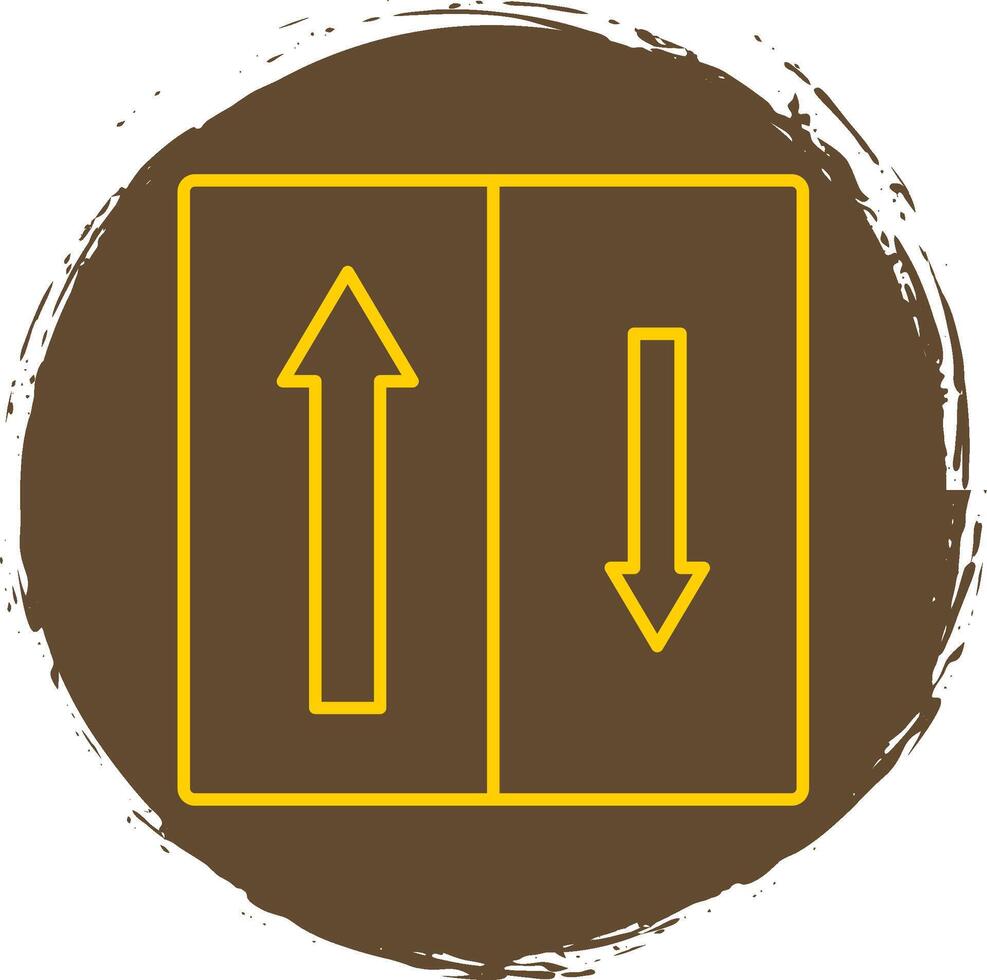 Priority Oncomming Line Circle Yellow Icon vector