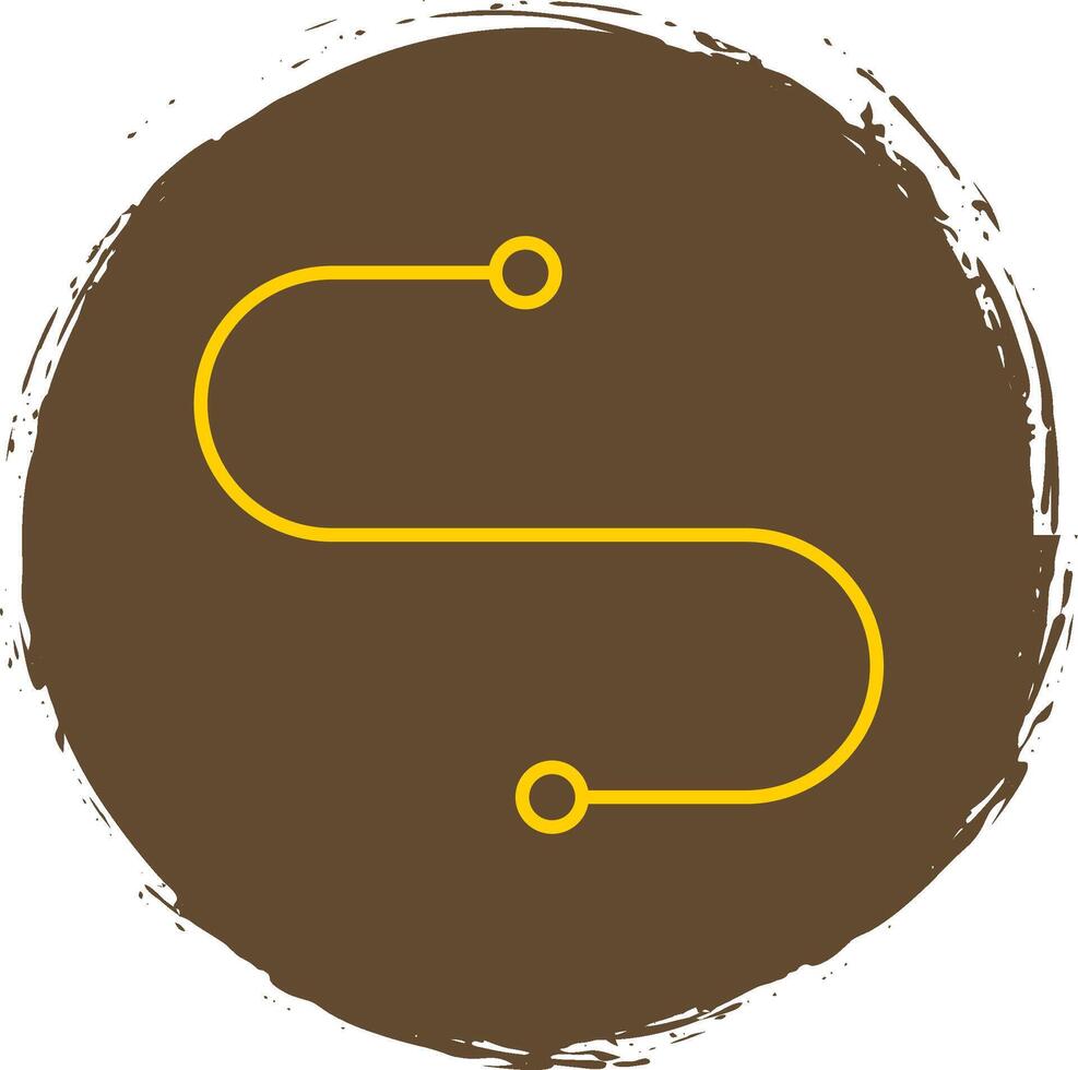 Curve Line Circle Yellow Icon vector