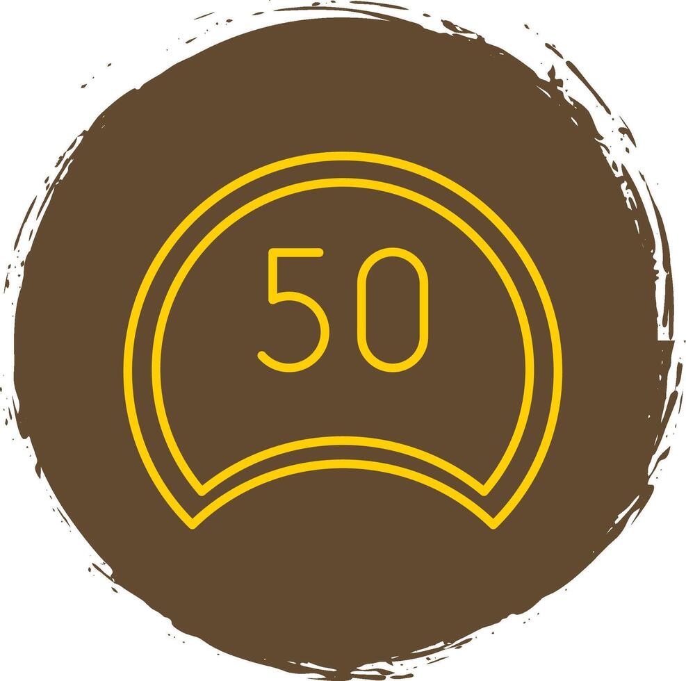 Speed Limit Line Circle Yellow Icon vector