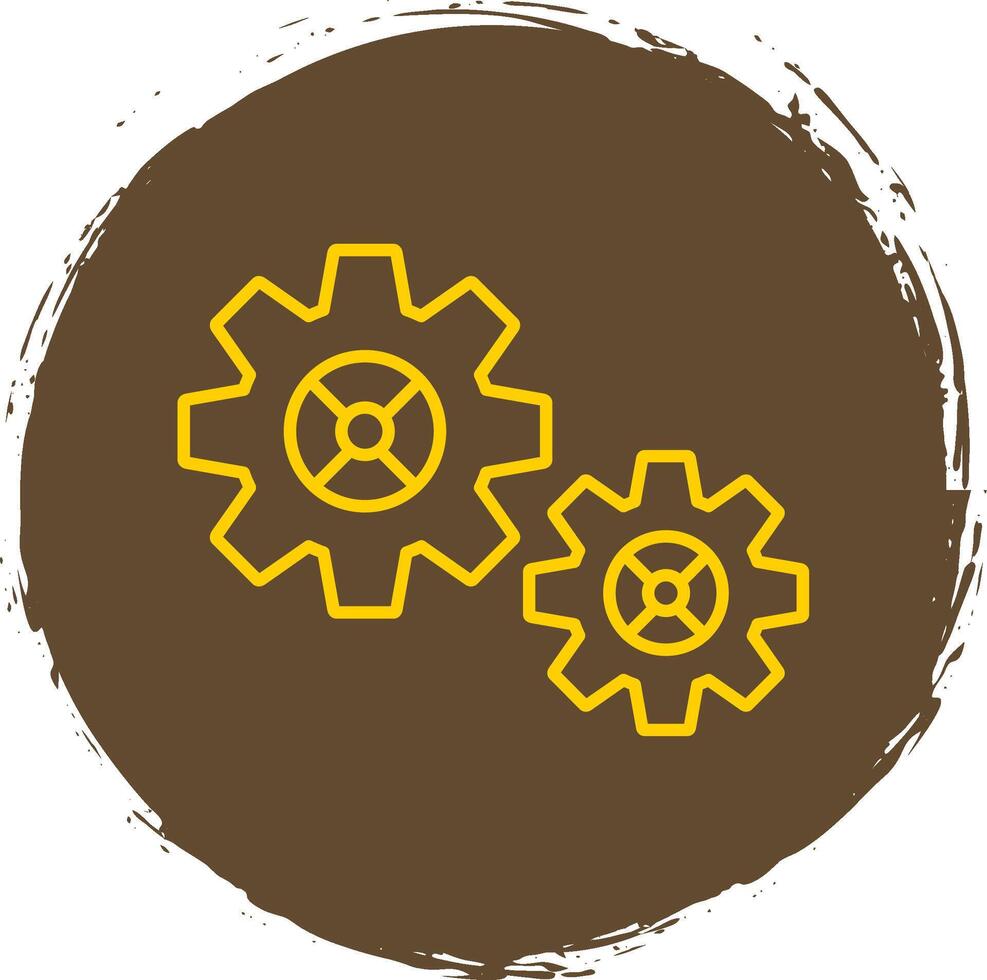 Gear Line Circle Yellow Icon vector