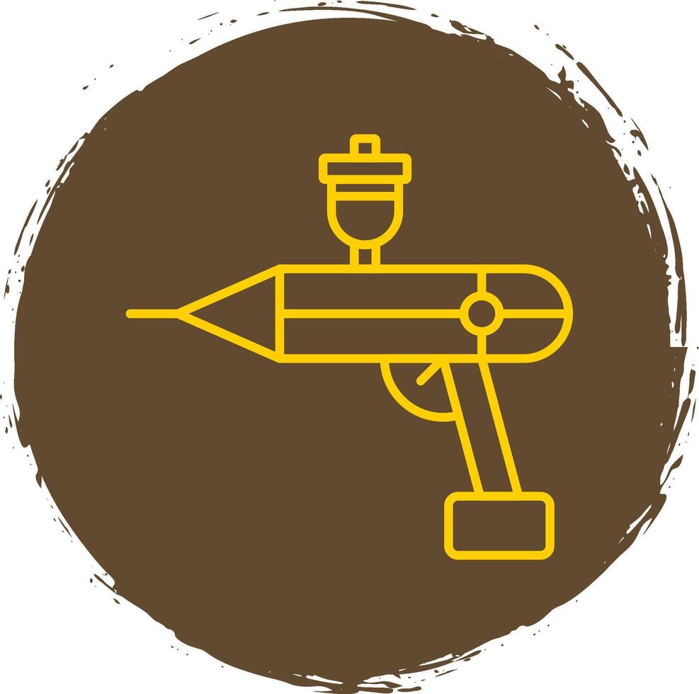 Airbrush Line Circle Yellow Icon vector