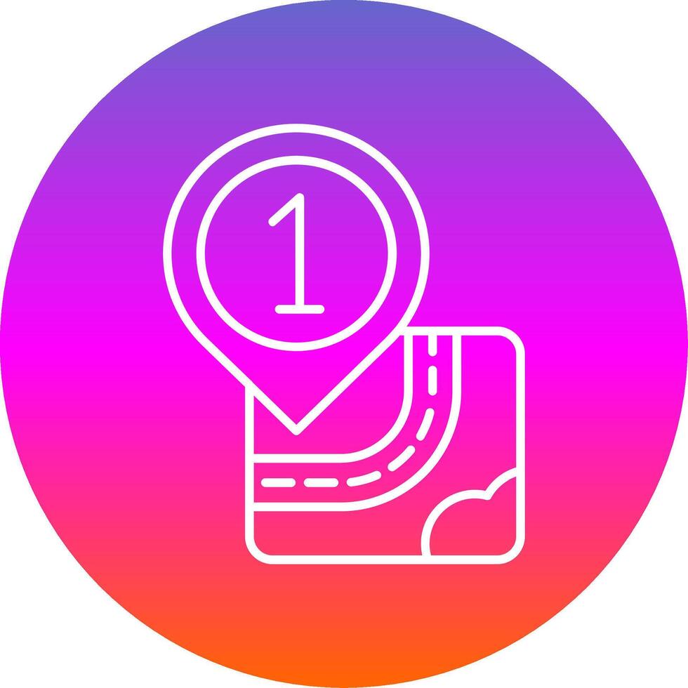One Line Gradient Circle Icon vector