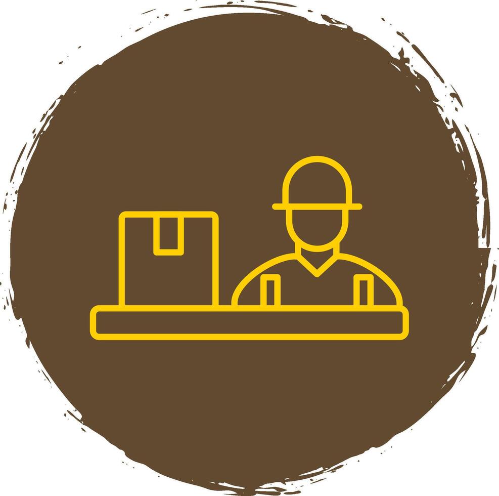 Assembling Line Circle Yellow Icon vector