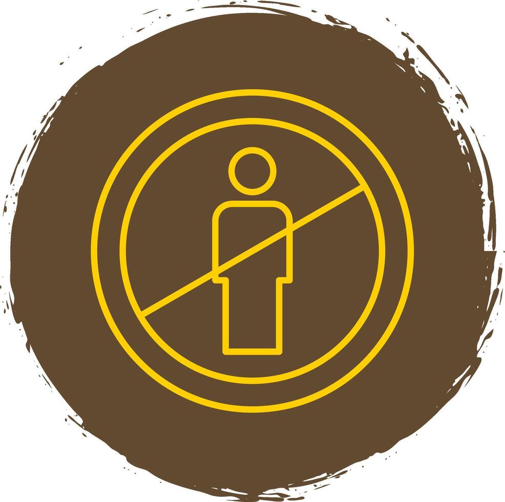 No Entry Line Circle Yellow Icon vector