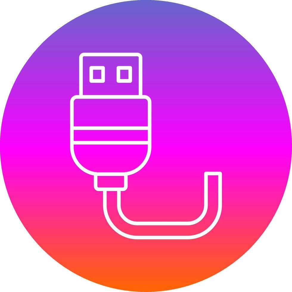 Usb Line Gradient Circle Icon vector