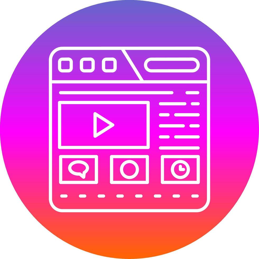 Website Line Gradient Circle Icon vector