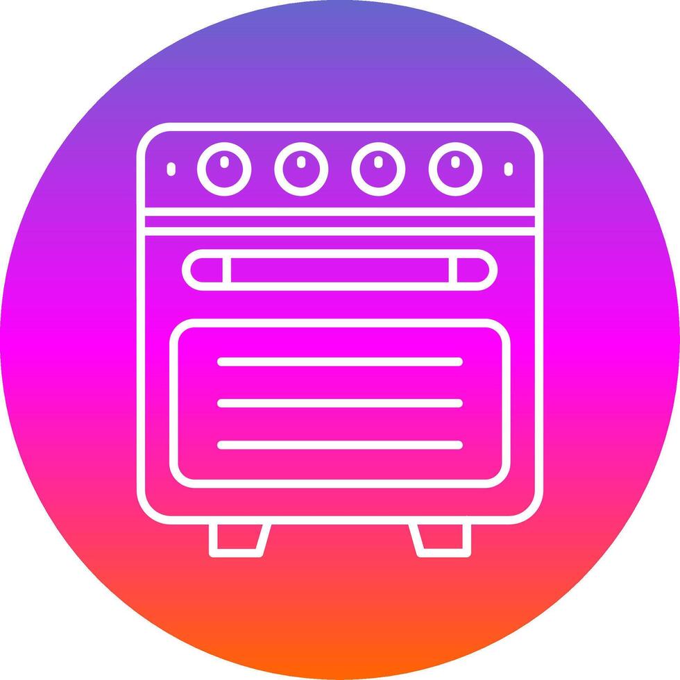 Oven Line Gradient Circle Icon vector