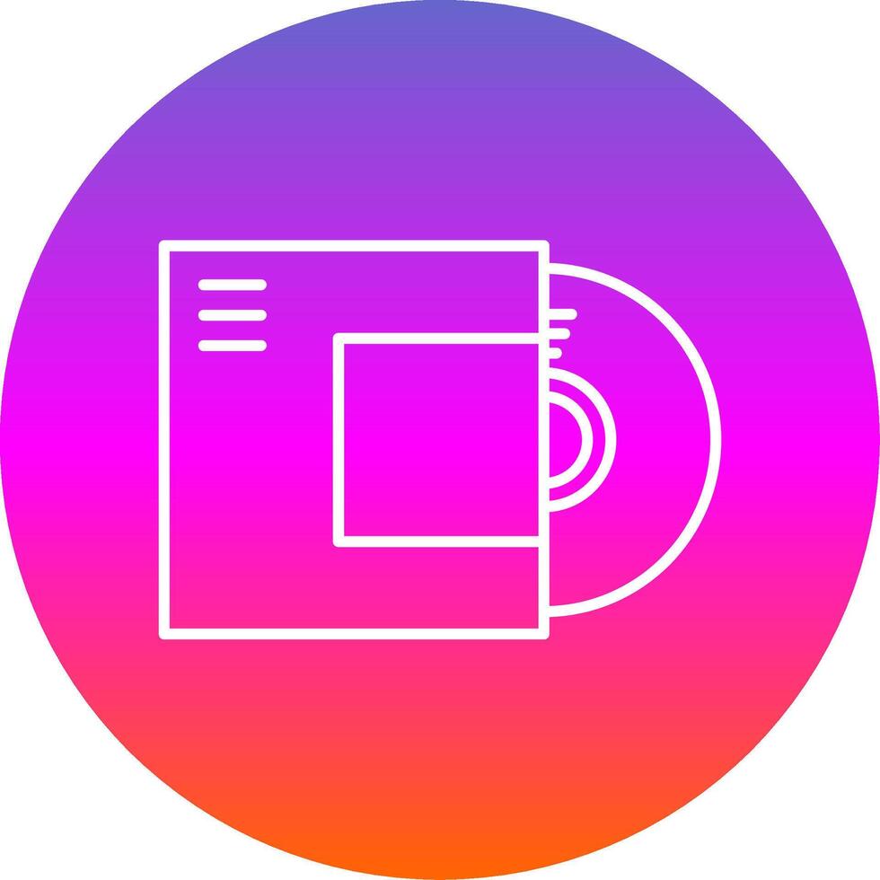 Disc Line Gradient Circle Icon vector