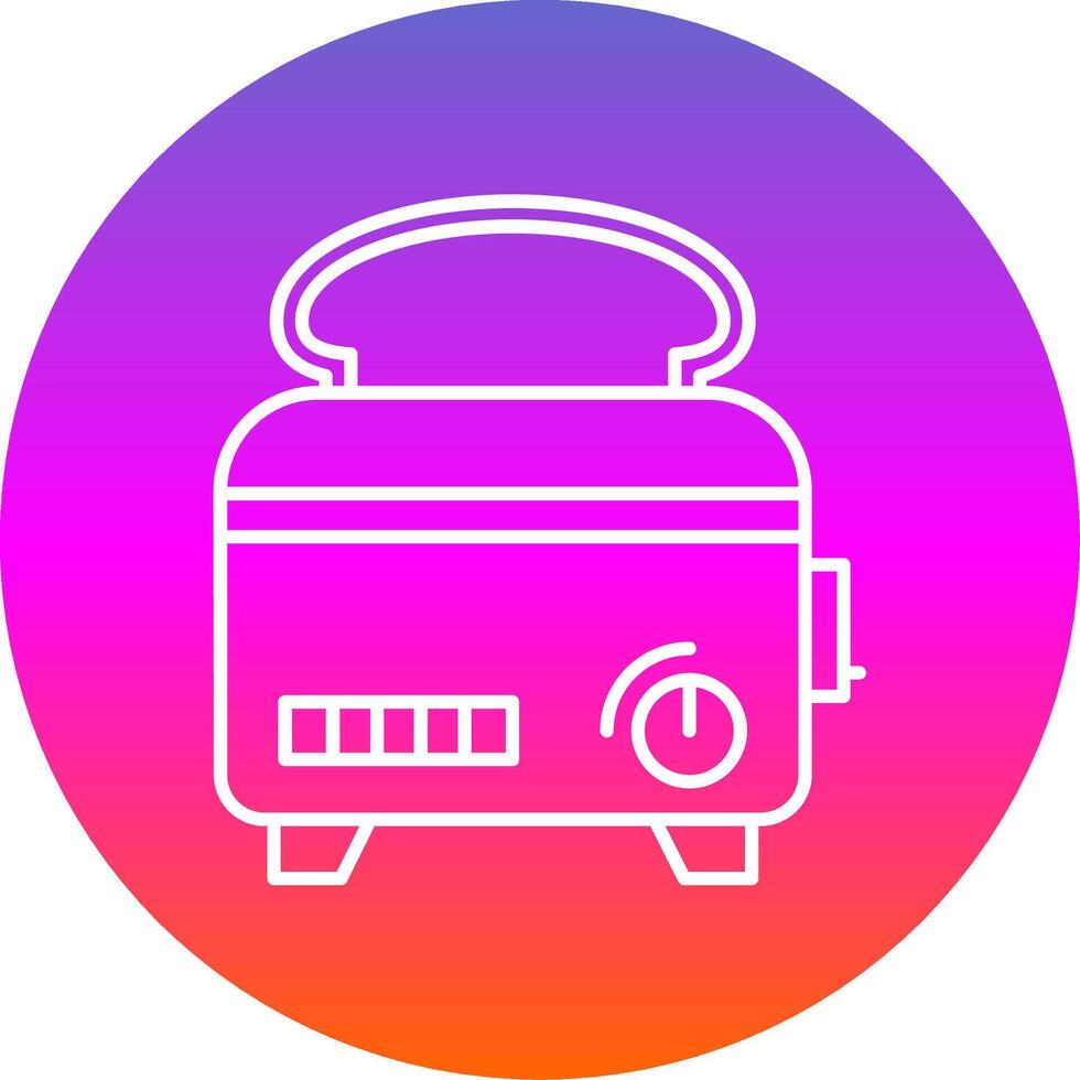 Toaster Line Gradient Circle Icon vector