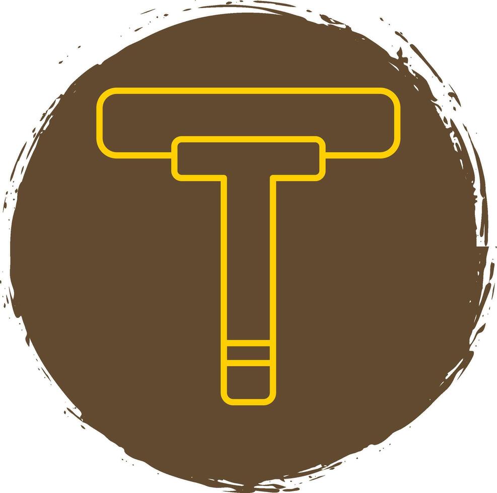 Squeegee Line Circle Yellow Icon vector