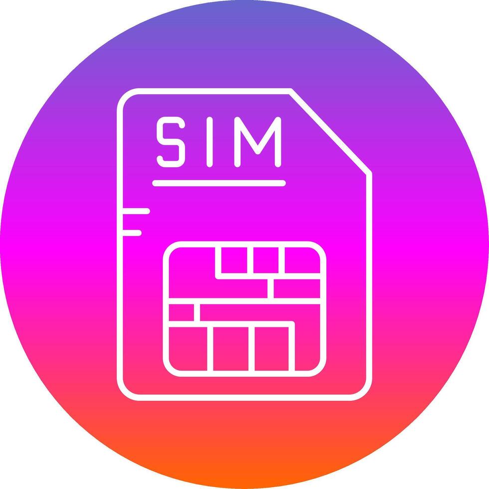 Sim Line Gradient Circle Icon vector