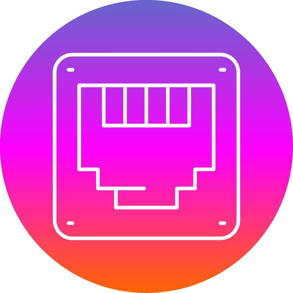 Ethernet Line Gradient Circle Icon vector