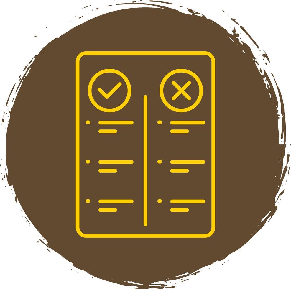 Pros And Cons Line Circle Yellow Icon vector