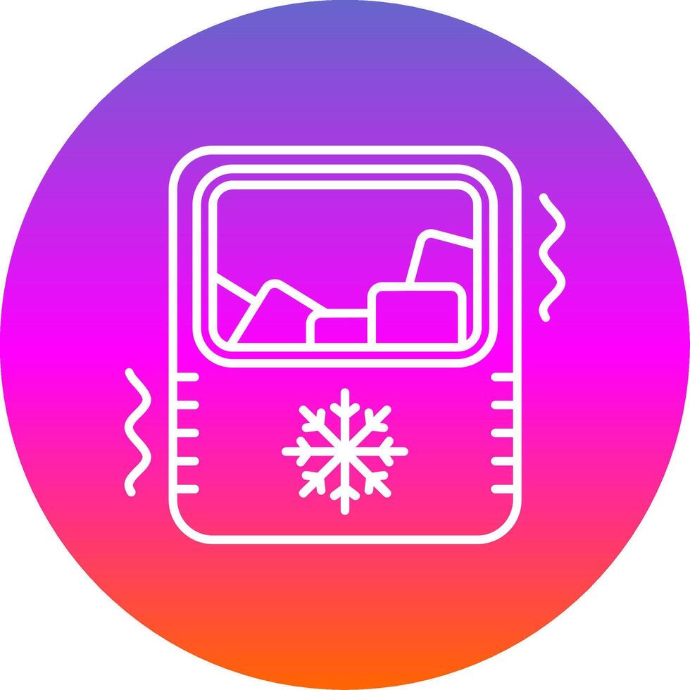 Ice maker Line Gradient Circle Icon vector