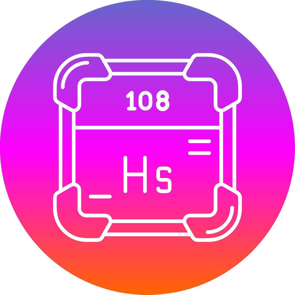 Hassium Line Gradient Circle Icon vector