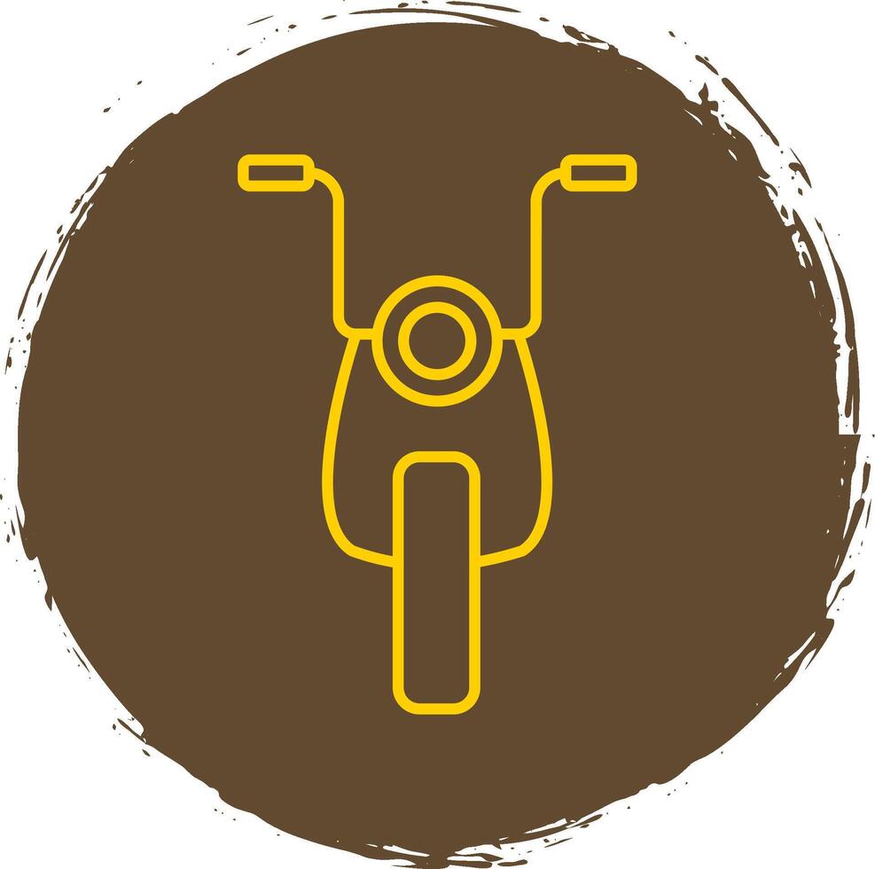 motocicleta línea circulo amarillo icono vector