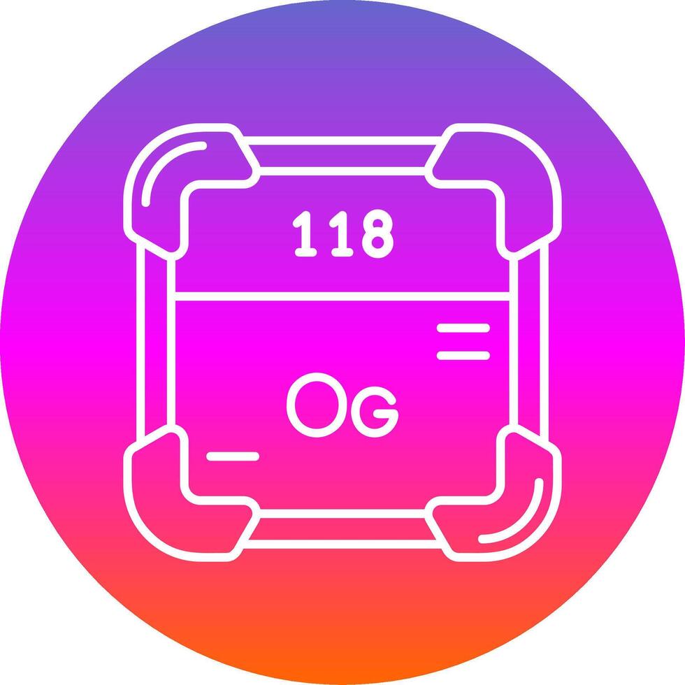 Oganesson Line Gradient Circle Icon vector