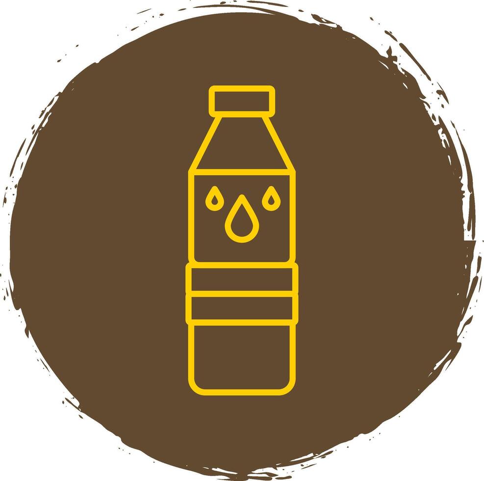 Water Bottle Line Circle Yellow Icon vector