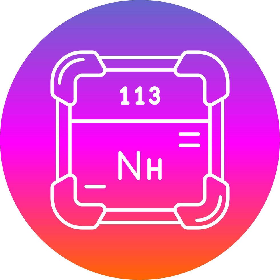 nihonium línea degradado circulo icono vector