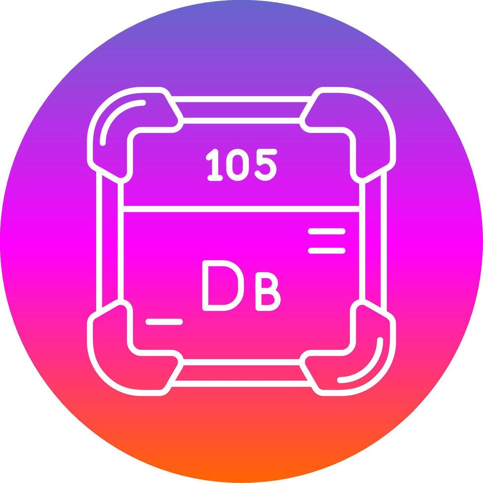 dubnium línea degradado circulo icono vector