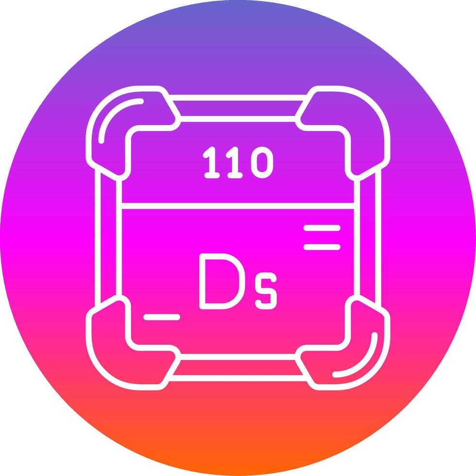 Darmstadtium Line Gradient Circle Icon vector