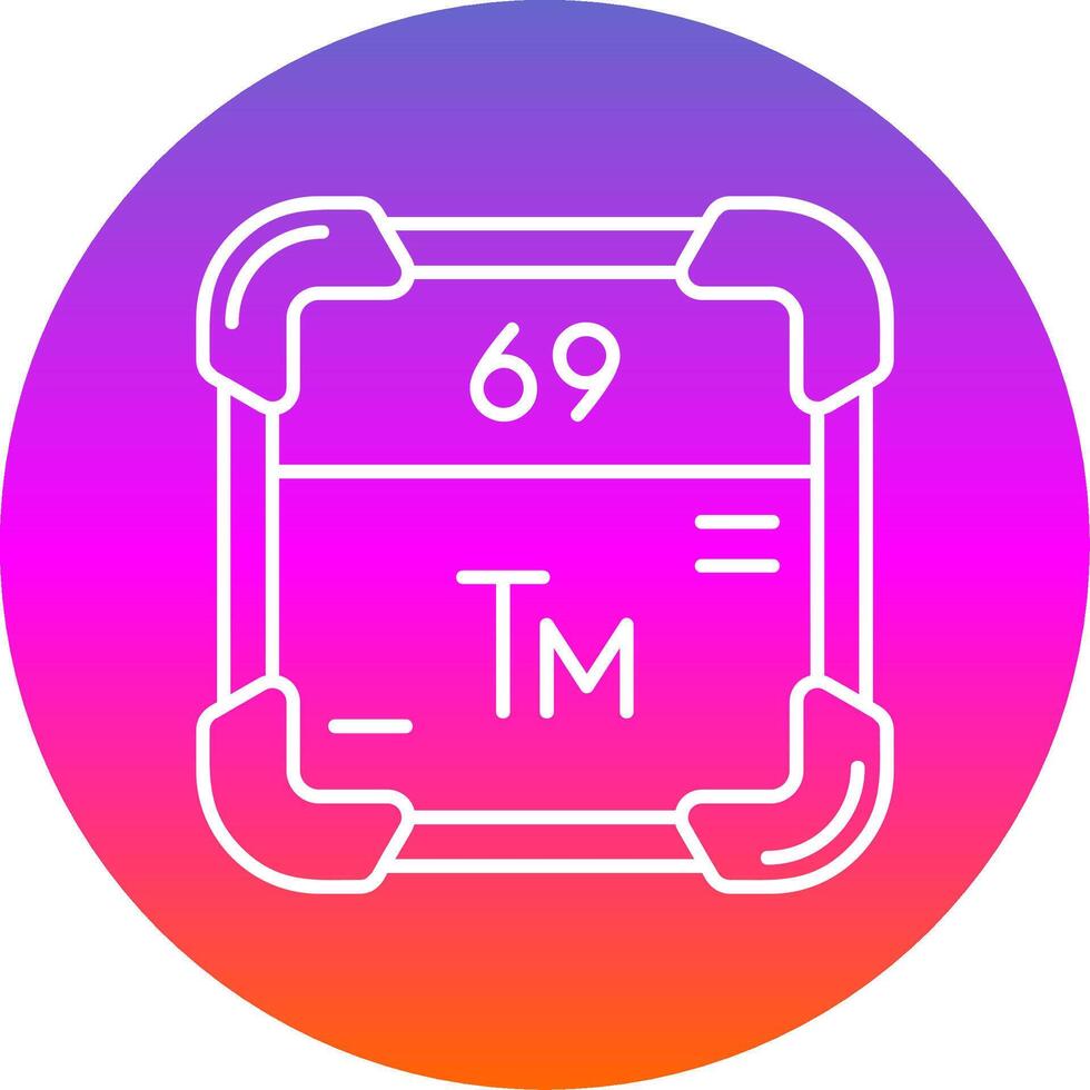 Thulium Line Gradient Circle Icon vector