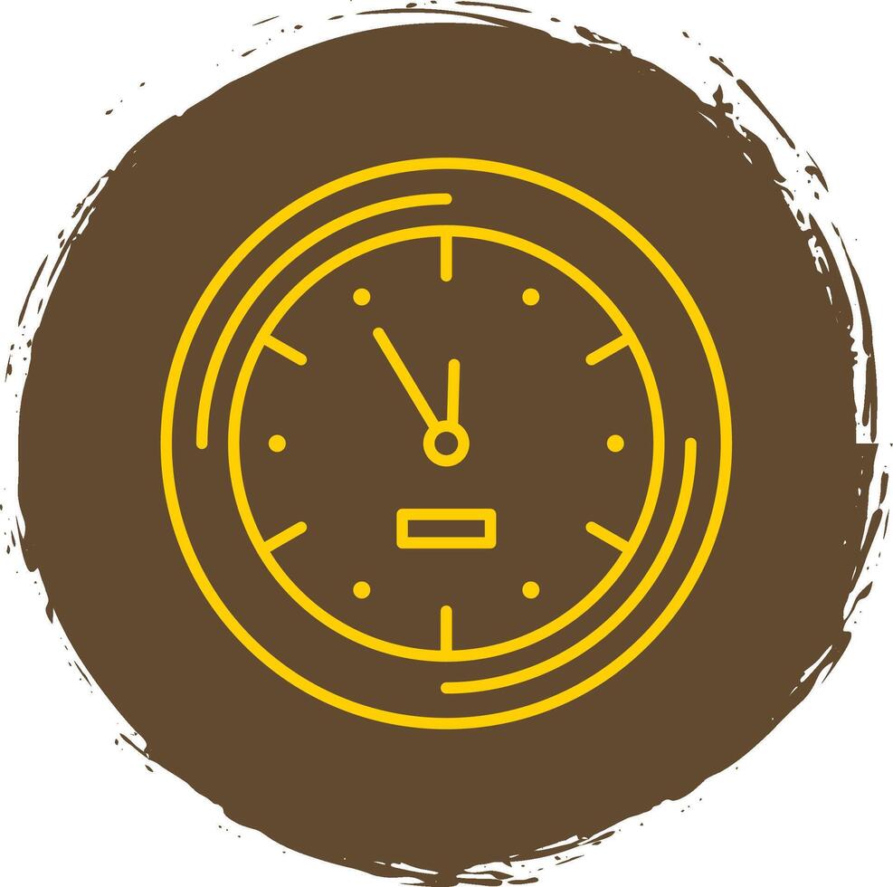 pared reloj línea circulo amarillo icono vector