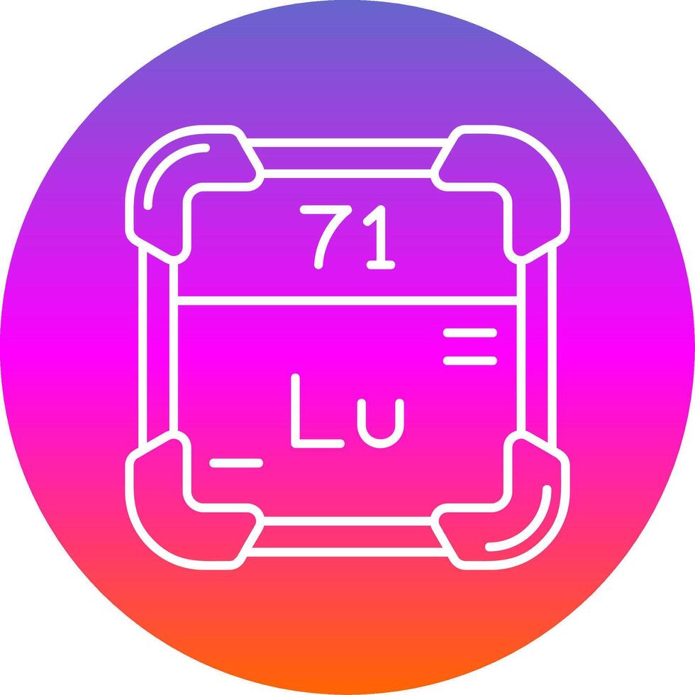 Lutetium Line Gradient Circle Icon vector
