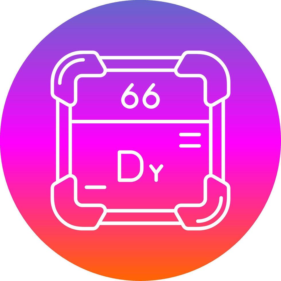 Dysprosium Line Gradient Circle Icon vector