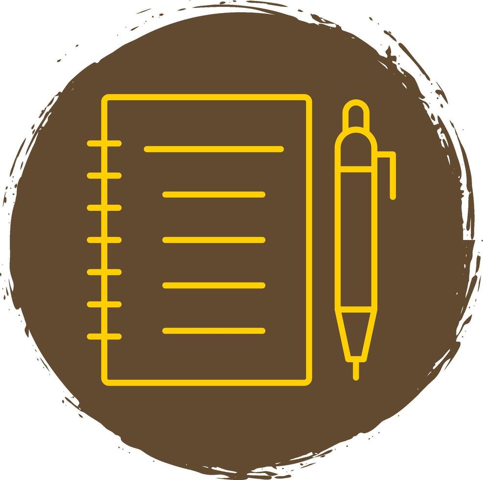 Notebook Line Circle Yellow Icon vector