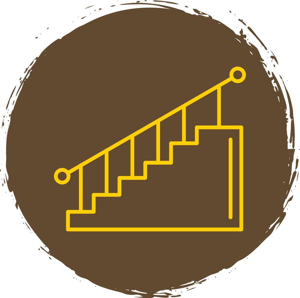 Stair Line Circle Yellow Icon vector