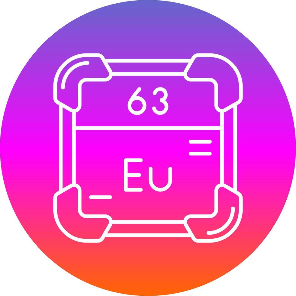 Europium Line Gradient Circle Icon vector
