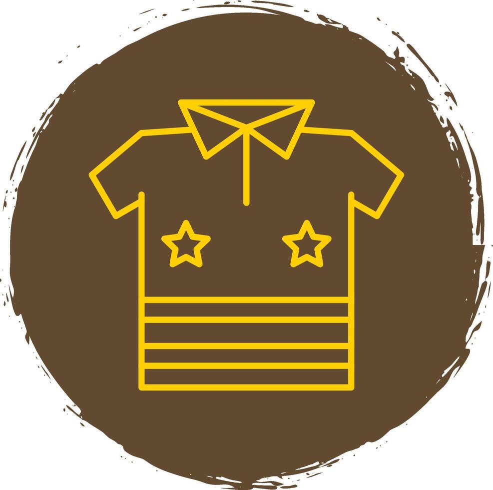 Shirt Line Circle Yellow Icon vector