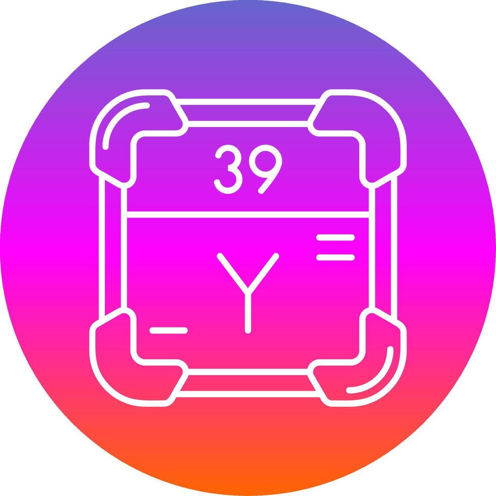 Yttrium Line Gradient Circle Icon vector