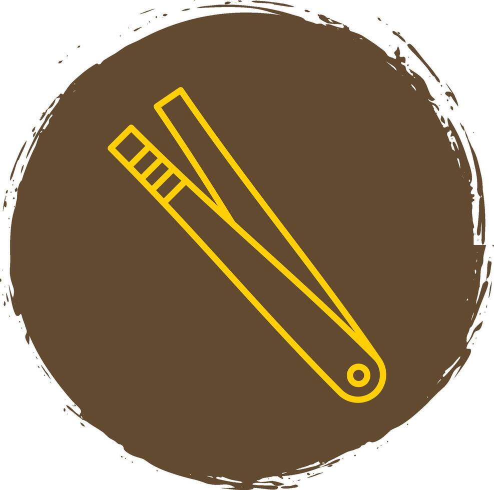 Tweezer Line Circle Yellow Icon vector