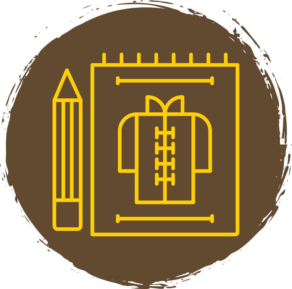 Cloth Sketch Line Circle Yellow Icon vector