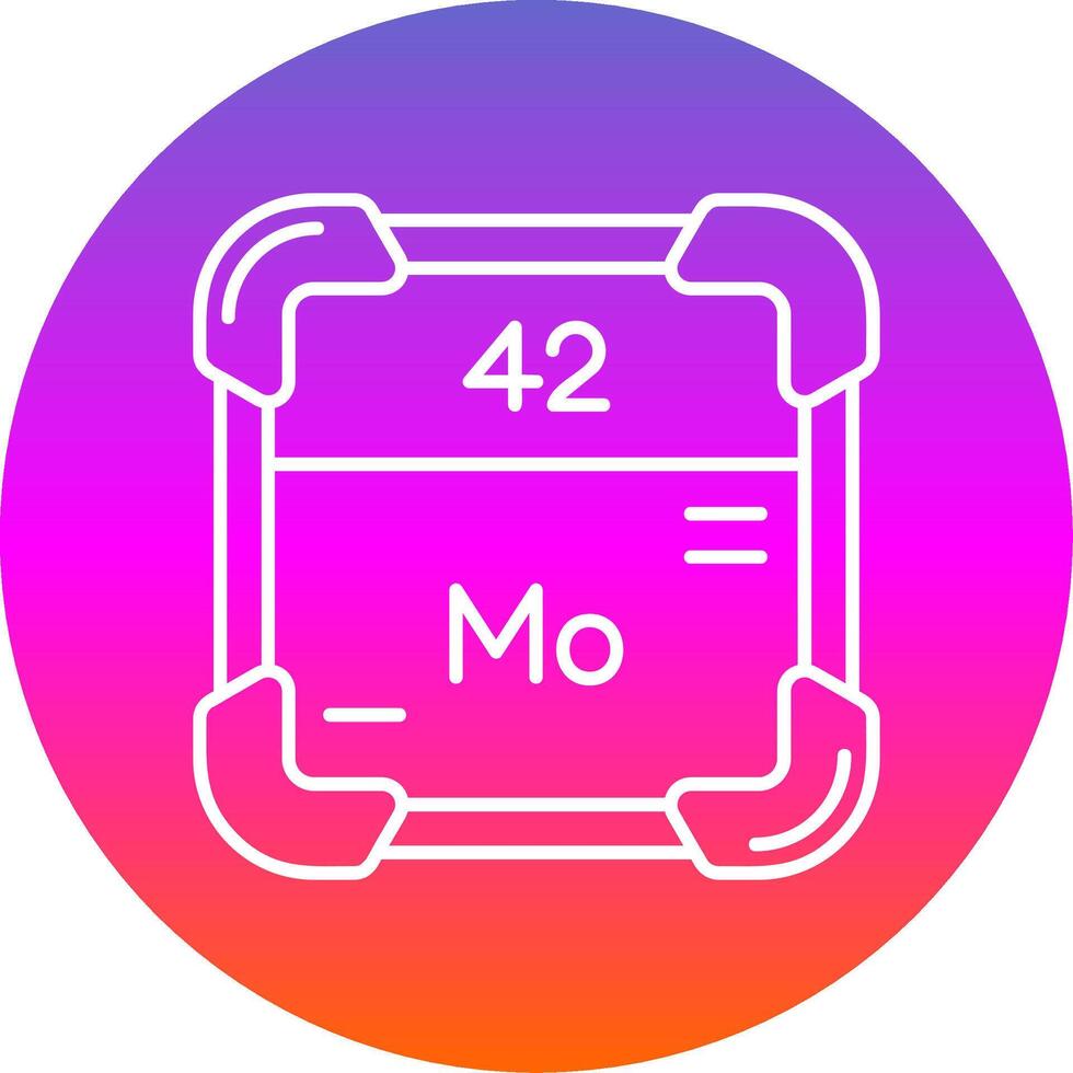 Molybdenum Line Gradient Circle Icon vector