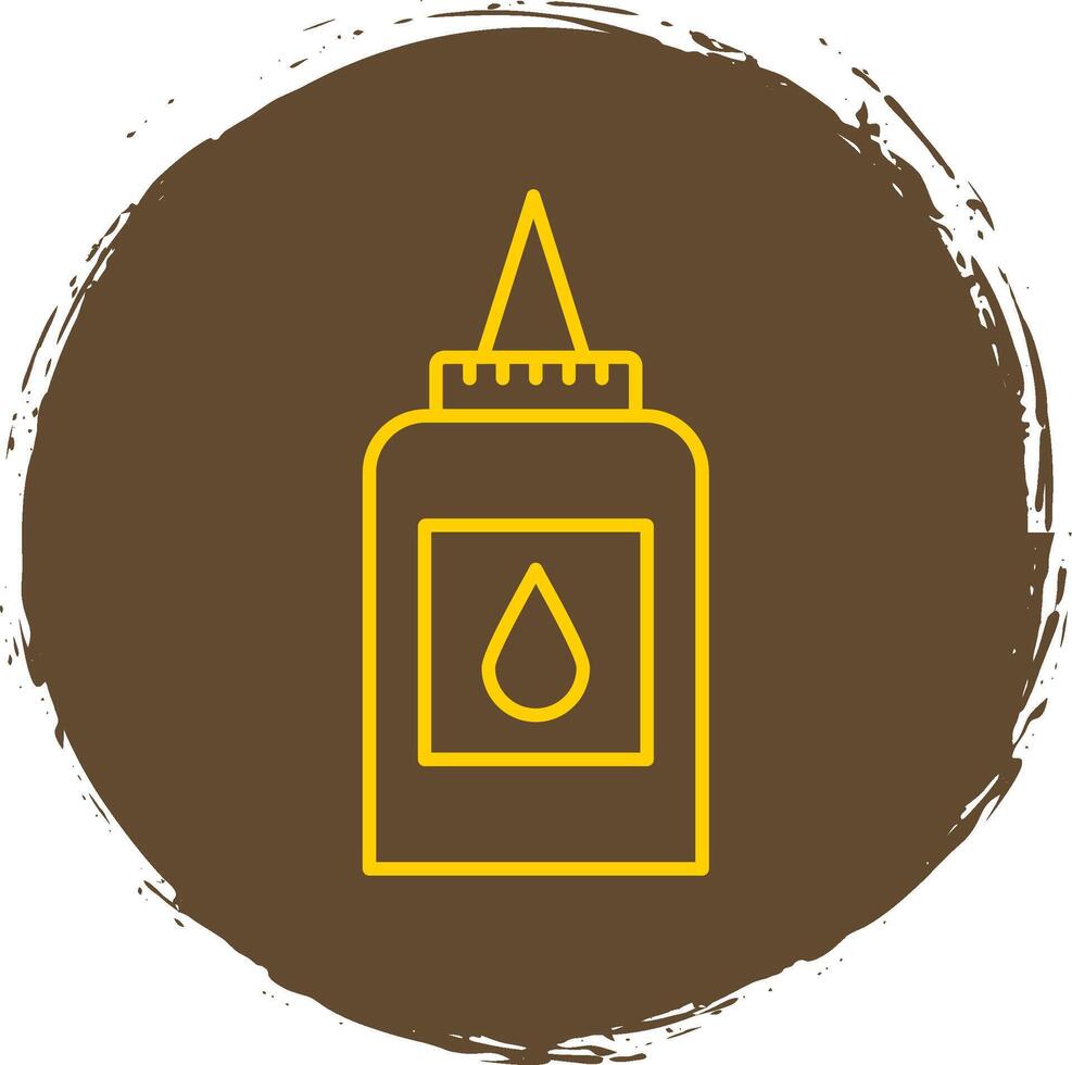 Liquid Glue Line Circle Yellow Icon vector