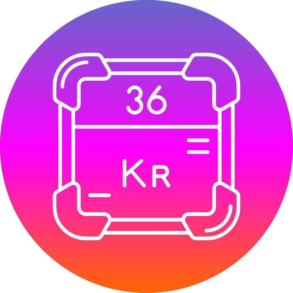 Krypton Line Gradient Circle Icon vector