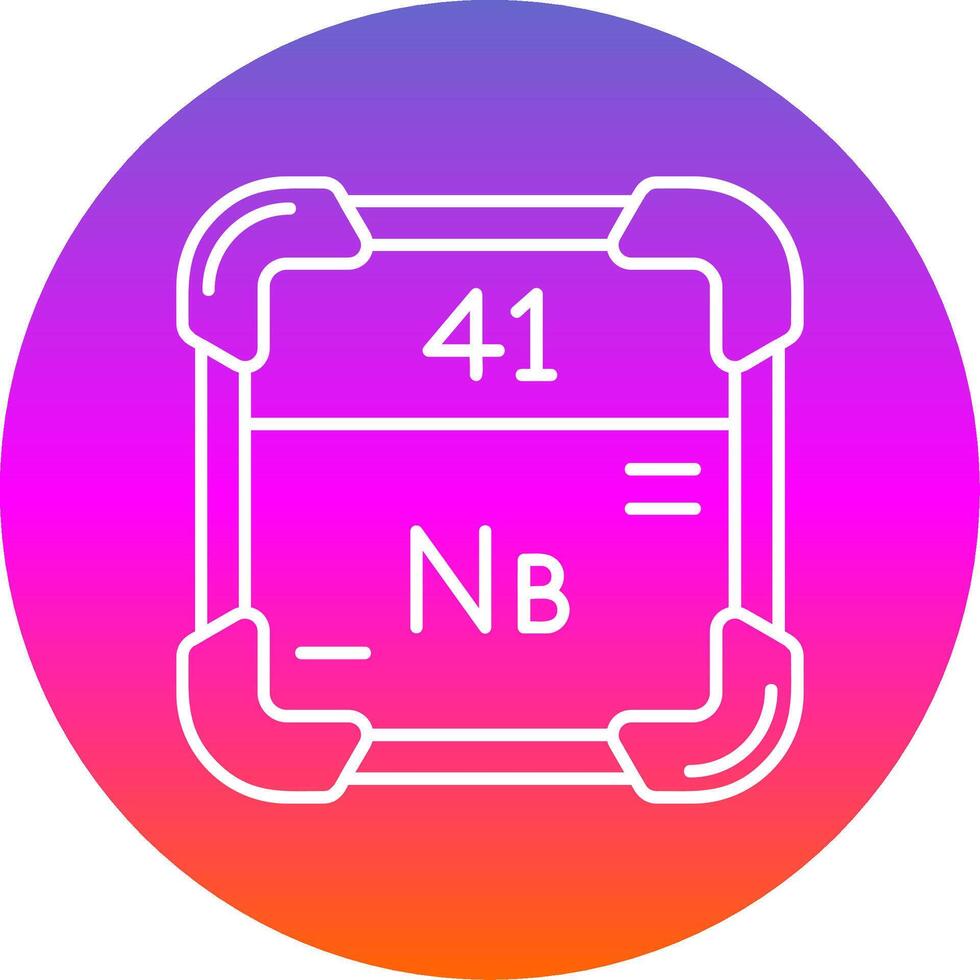 Niobium Line Gradient Circle Icon vector