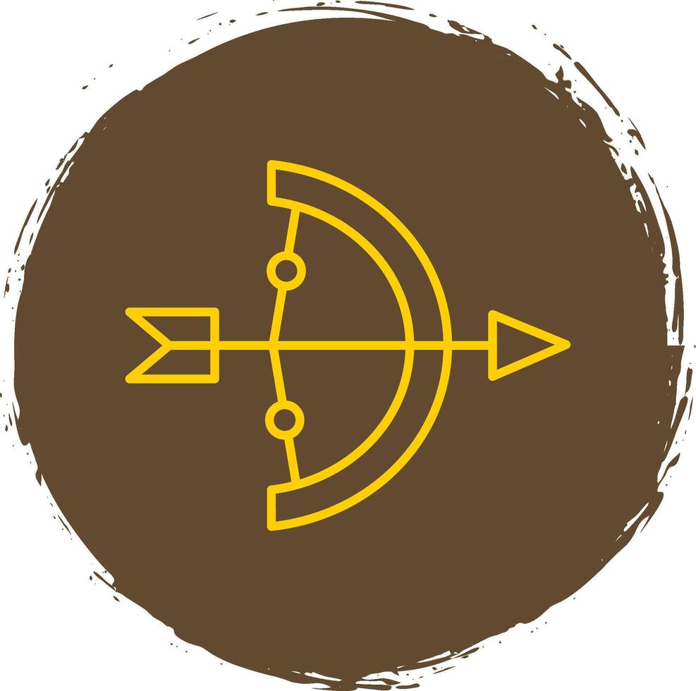 Archery Line Circle Yellow Icon vector