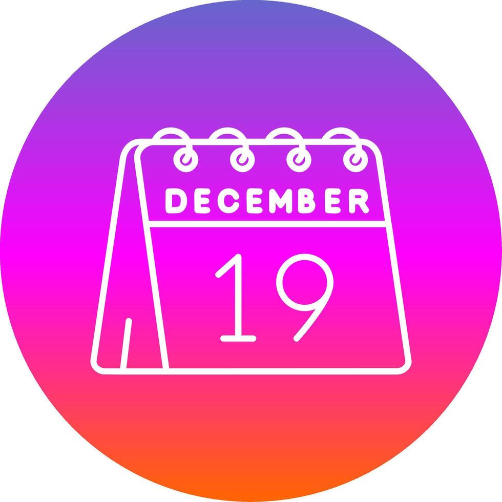 19th of December Line Gradient Circle Icon vector