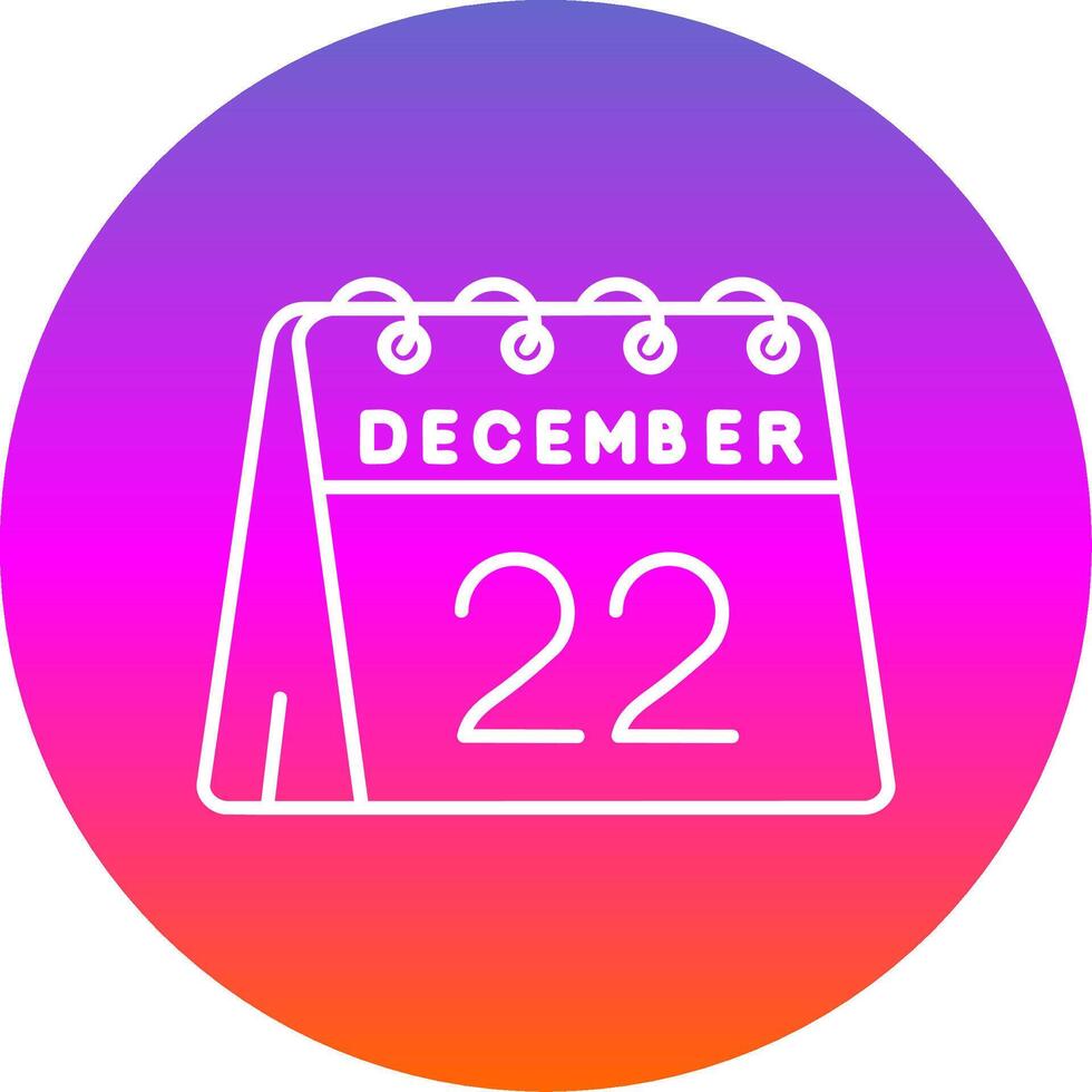 22nd of December Line Gradient Circle Icon vector