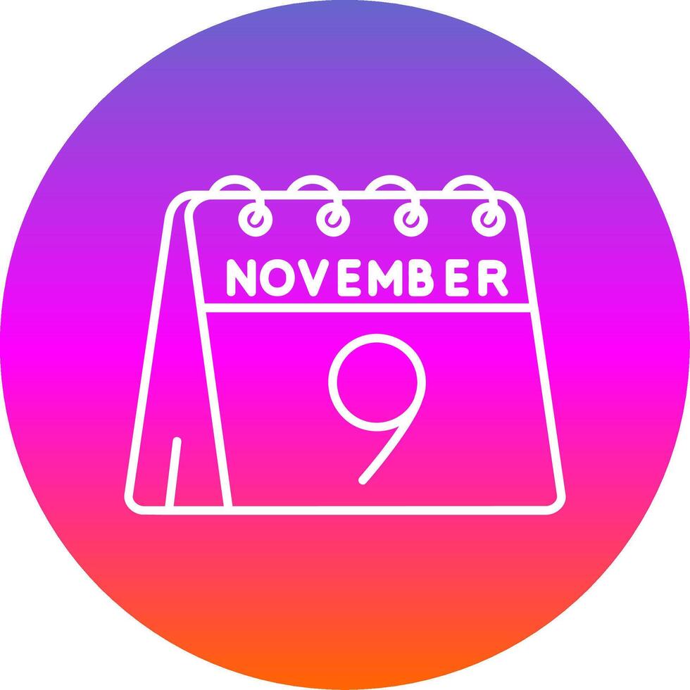 9th of November Line Gradient Circle Icon vector