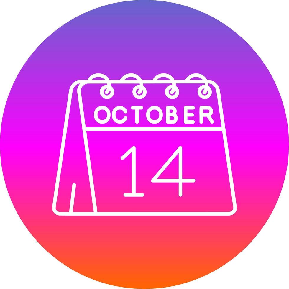 14th of October Line Gradient Circle Icon vector